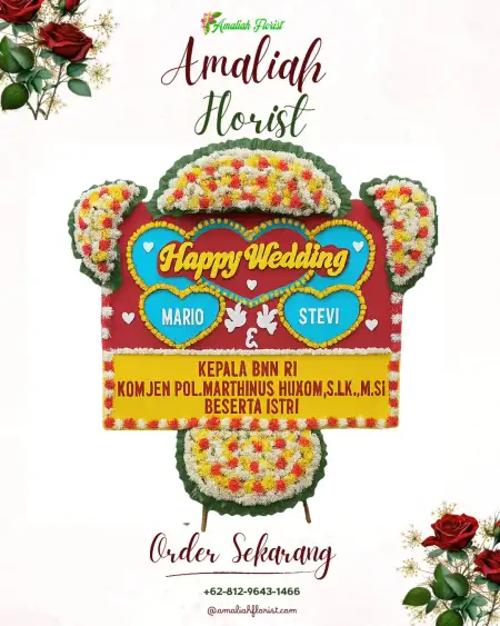 Papan Bunga Pernikahan Timang Gajah